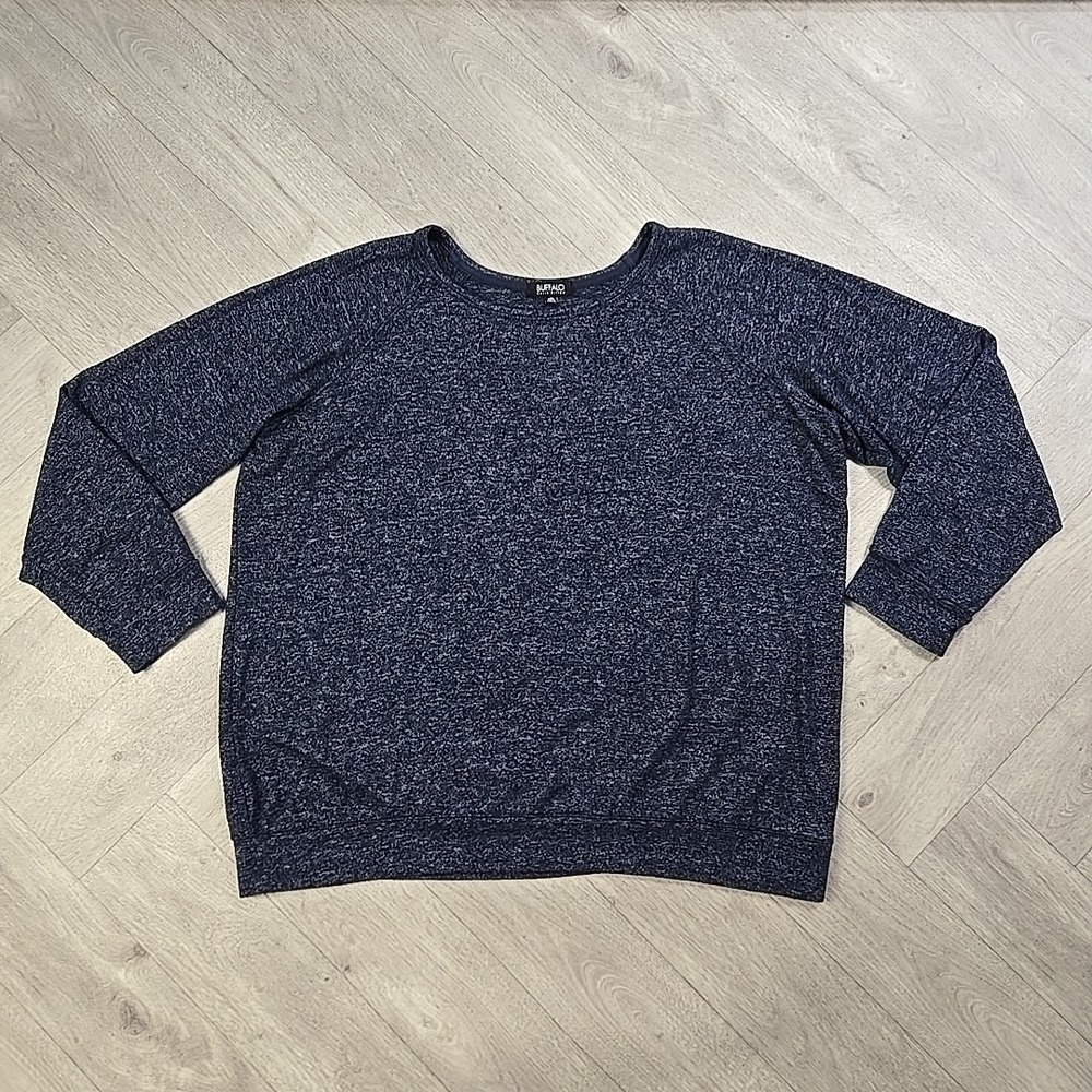 Buffalo David Bitton Size XXL Blue Heather Soft Long Sleeve Heavyweight Sweater